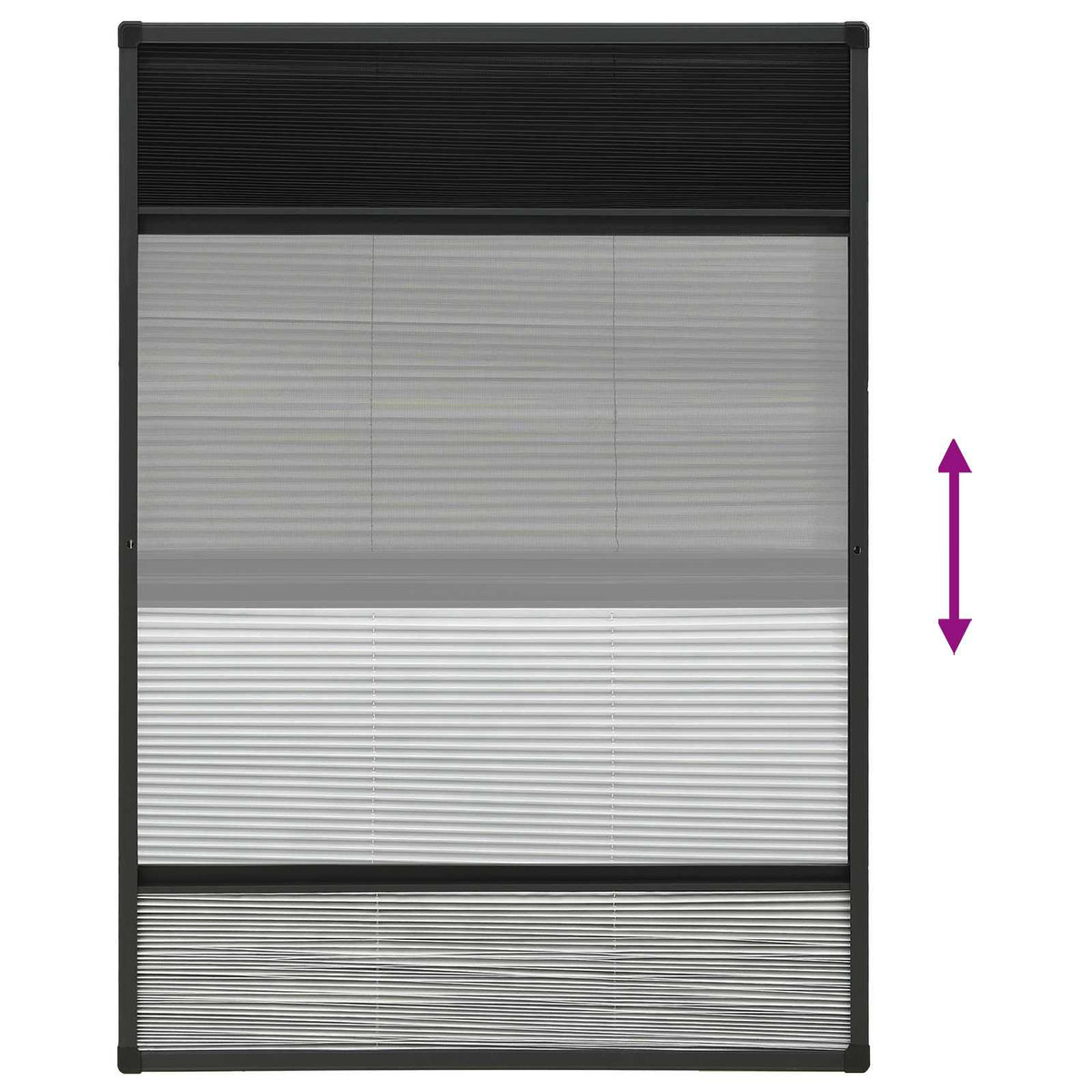 148684 vidaXL Plisse Insect Screen for Windows Aluminium 80x120 cm with Shade