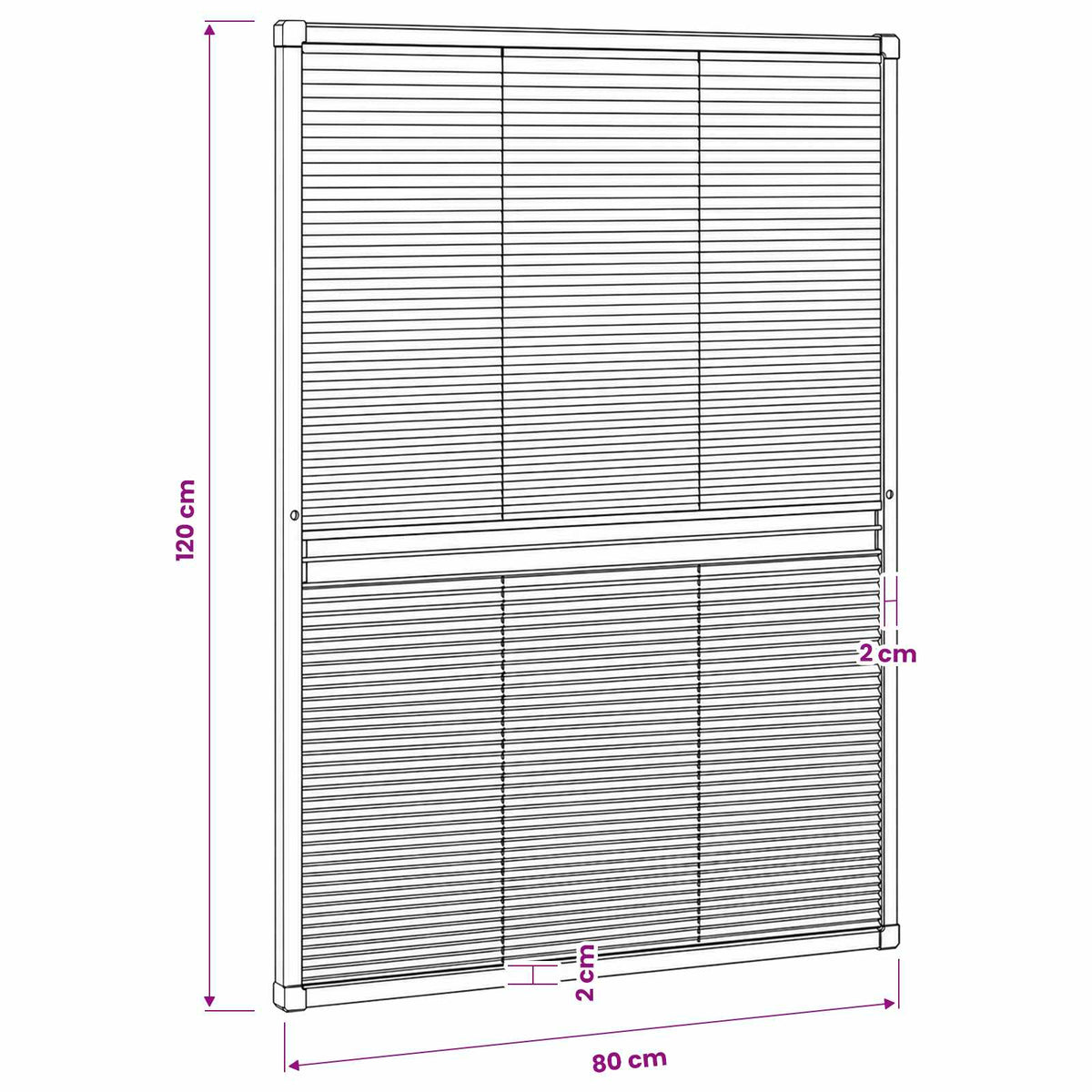 148684 vidaXL Plisse Insect Screen for Windows Aluminium 80x120 cm with Shade