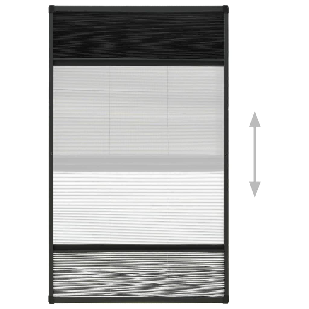 vidaXL Plisse Insect Screen for Windows Aluminium 80x160 cm with Shade