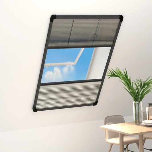 148685 vidaXL Plisse Insect Screen for Windows Aluminium 80x160 cm with Shade