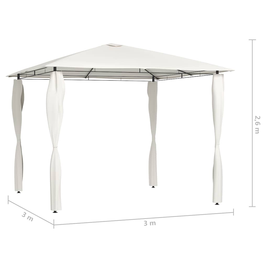vidaXL Gazebo | Cream | Fabric | 3x3 metres | Durable | Gazebo | Square | Modern