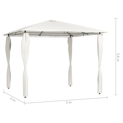 vidaXL Gazebo | Cream | Fabric | 3x3 metres | Durable | Gazebo | Square | Modern