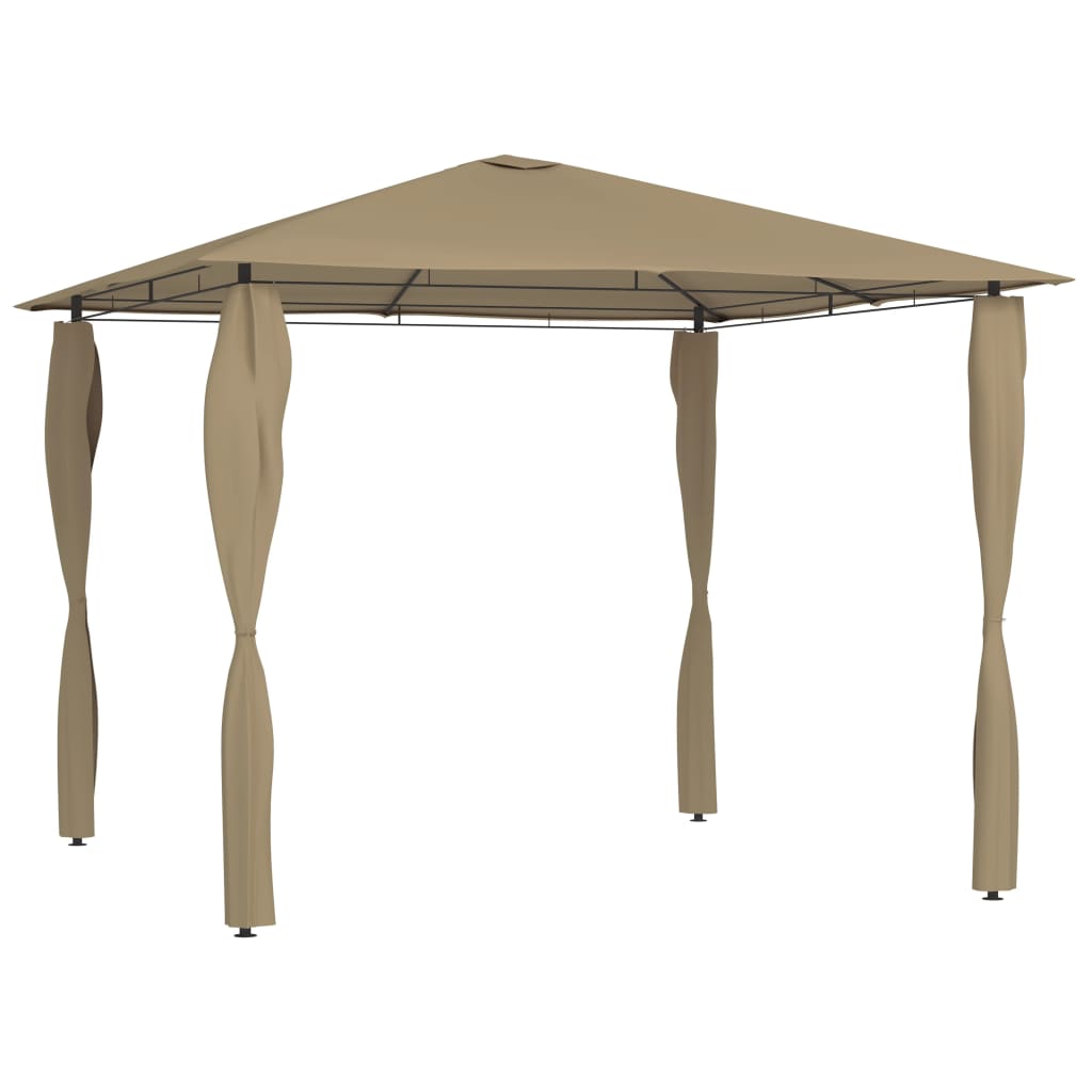 vidaXL Gazebo | Taupe | Fabric, steel | 3x3m |  UV-resistant materials  | Gazebo