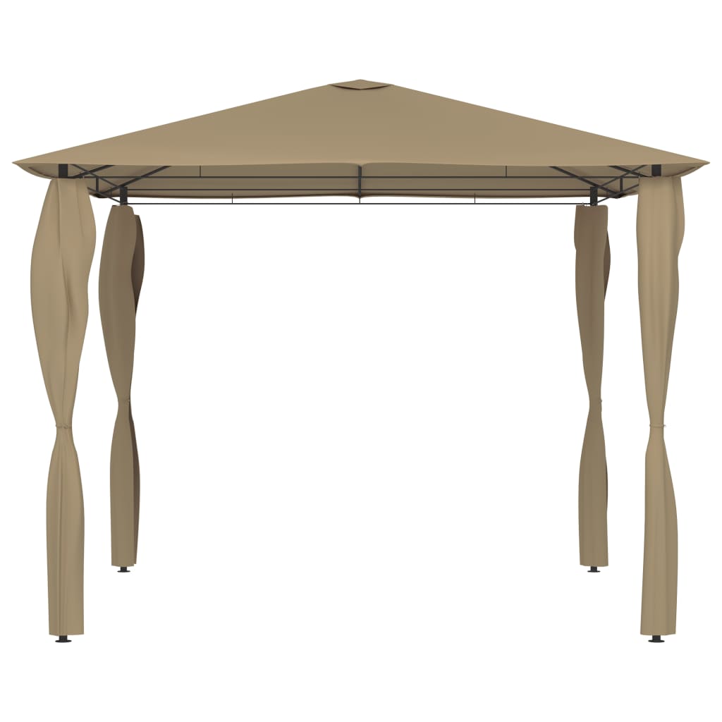 vidaXL Gazebo | Taupe | Fabric, steel | 3x3m |  UV-resistant materials  | Gazebo