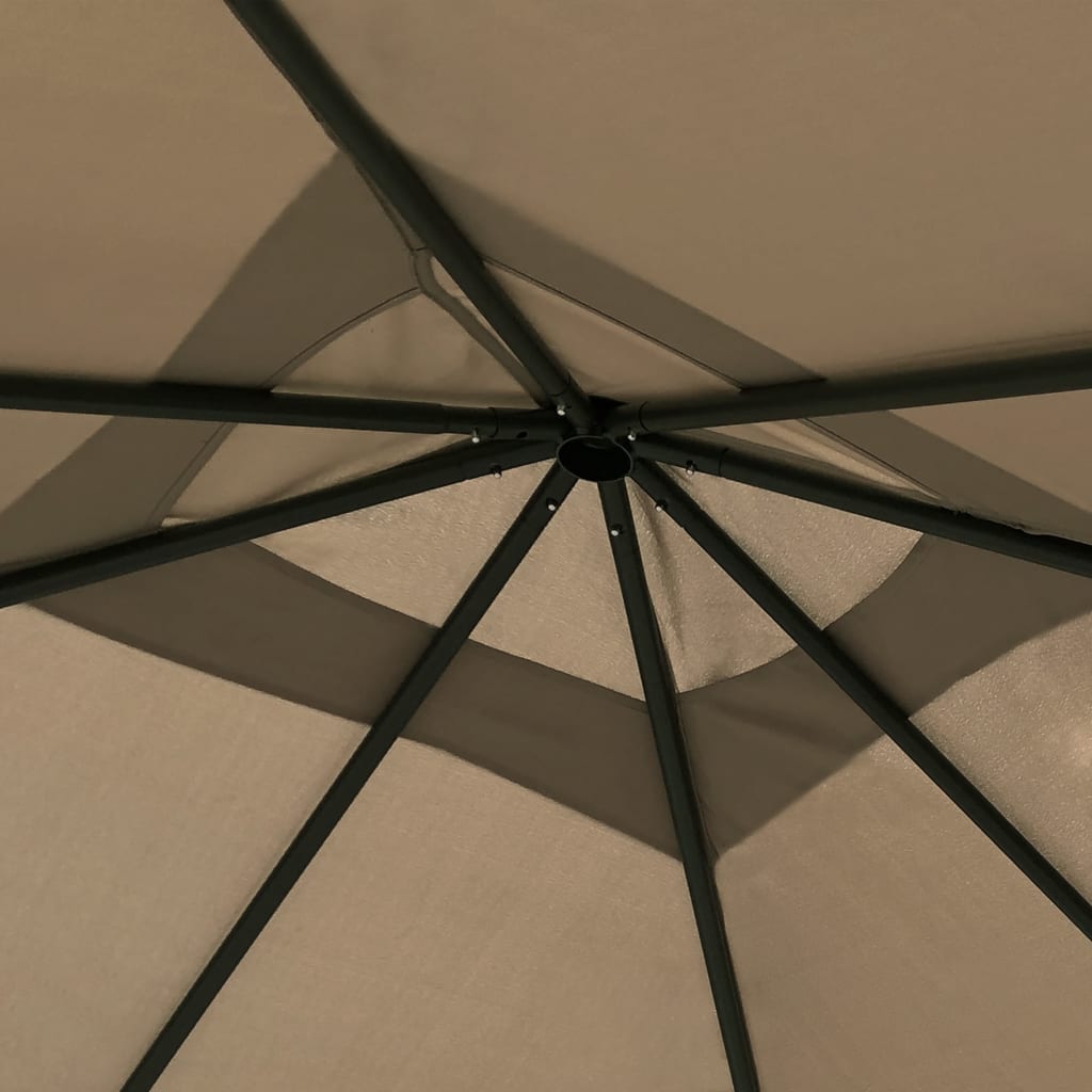 vidaXL Gazebo | Taupe | Fabric, steel | 3x3m |  UV-resistant materials  | Gazebo
