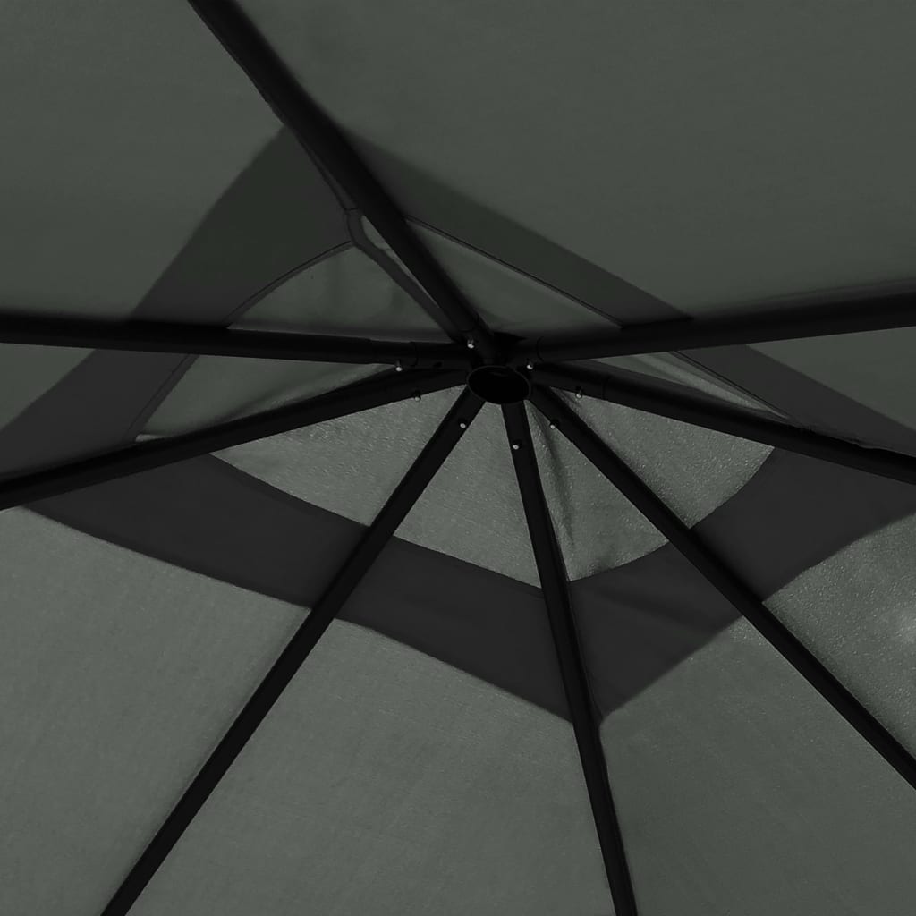 vidaXL Gazebo with Post Covers 3x3x2.6 m Anthracite 160 g/m²