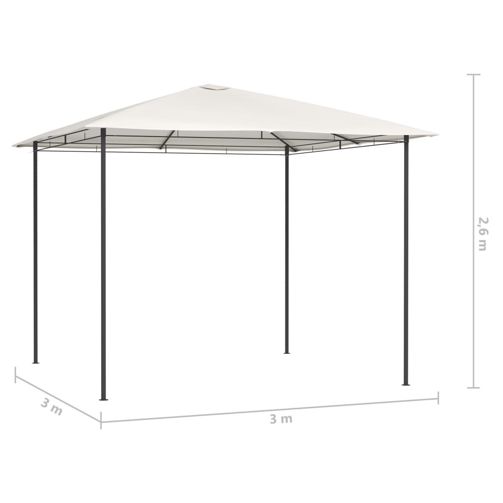 vidaXL Gazebo 3x3x2.6 m Cream 160 g/m²