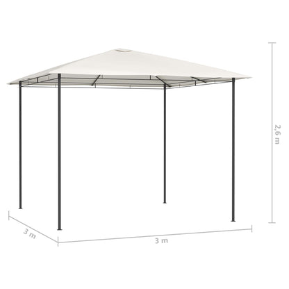 vidaXL Gazebo 3x3x2.6 m Cream 160 g/m²