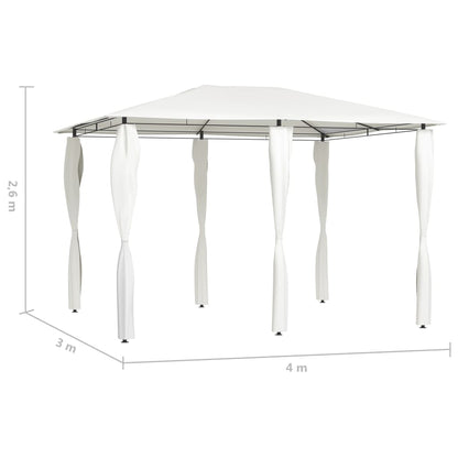 vidaXL Gazebo with Post Covers 3x4x2.6 m Cream 160 g/m²