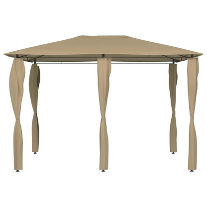 vidaXL Gazebo with Post Covers 3x4x2.6 m Taupe 160 g/m²