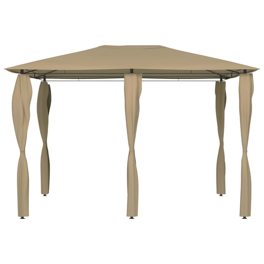 vidaXL Gazebo with Post Covers 3x4x2.6 m Taupe 160 g/m²