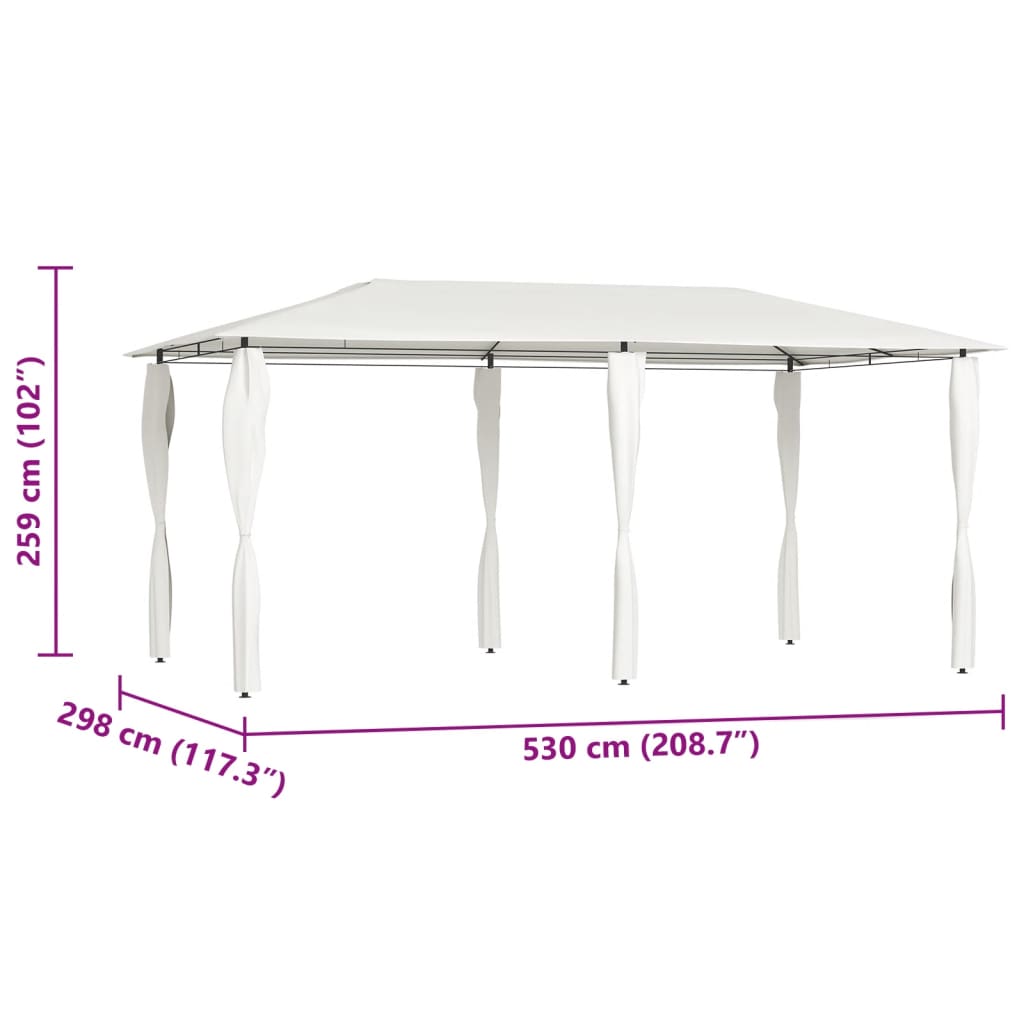 vidaXL Gazebo with Post Covers 2.98x5.3x2.59 m Cream 160 g/m²