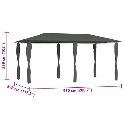 vidaXL Gazebo with Post Covers 2,98x5,3x2,59 m Anthracite 160 g/m²