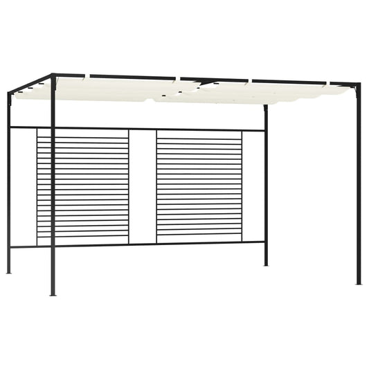 vidaXL Gazebo with Retractable Roof 3x4x2.3 m Cream 180 g/m²