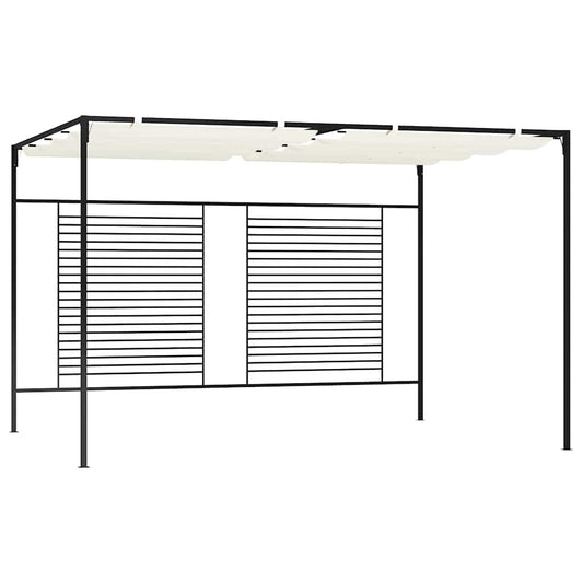 vidaXL Gazebo with Retractable Roof 3x4x2,3 m Cream 180 g/m²