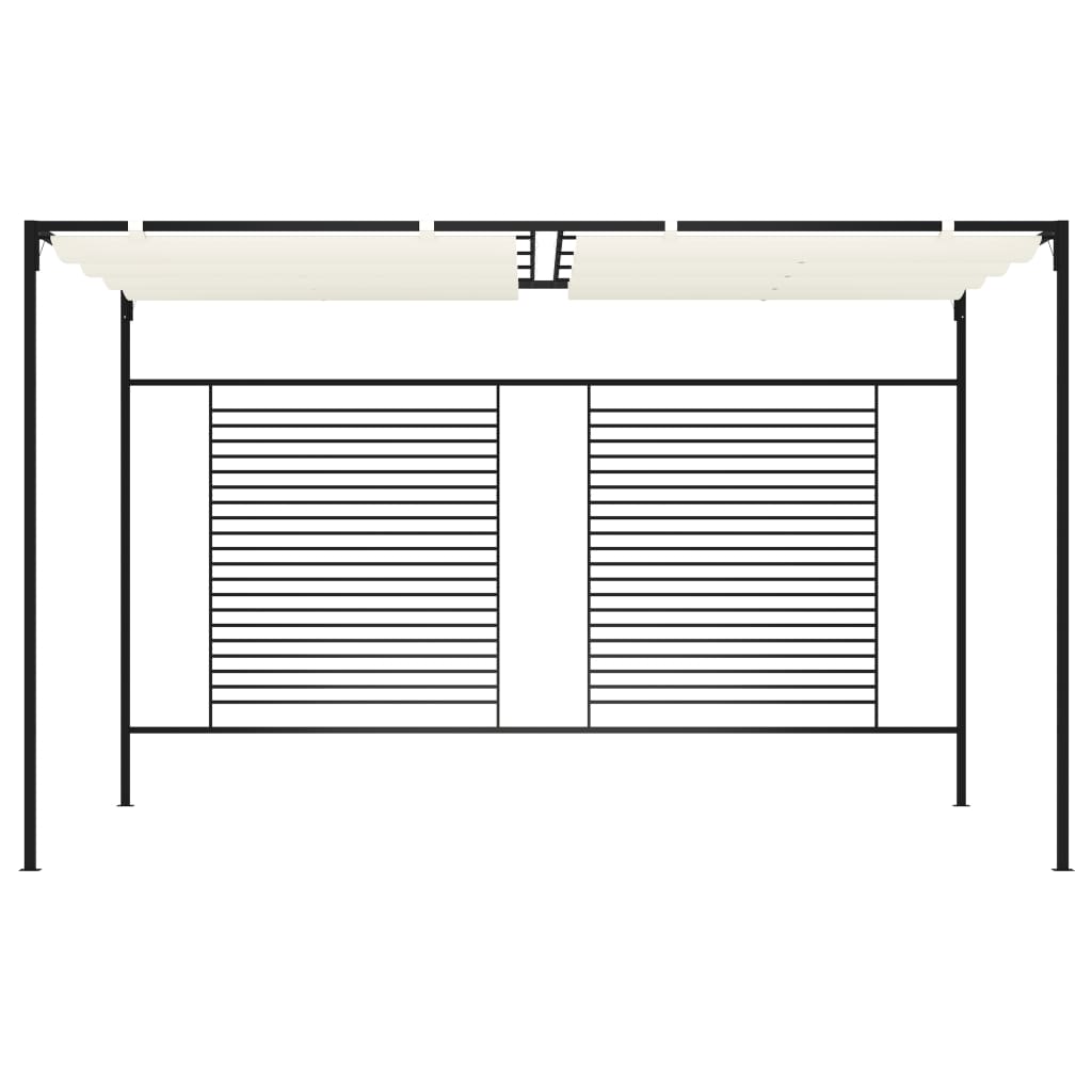 vidaXL Gazebo with Retractable Roof 3x4x2,3 m Cream 180 g/m²