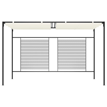 vidaXL Gazebo with Retractable Roof 3x4x2,3 m Cream 180 g/m²