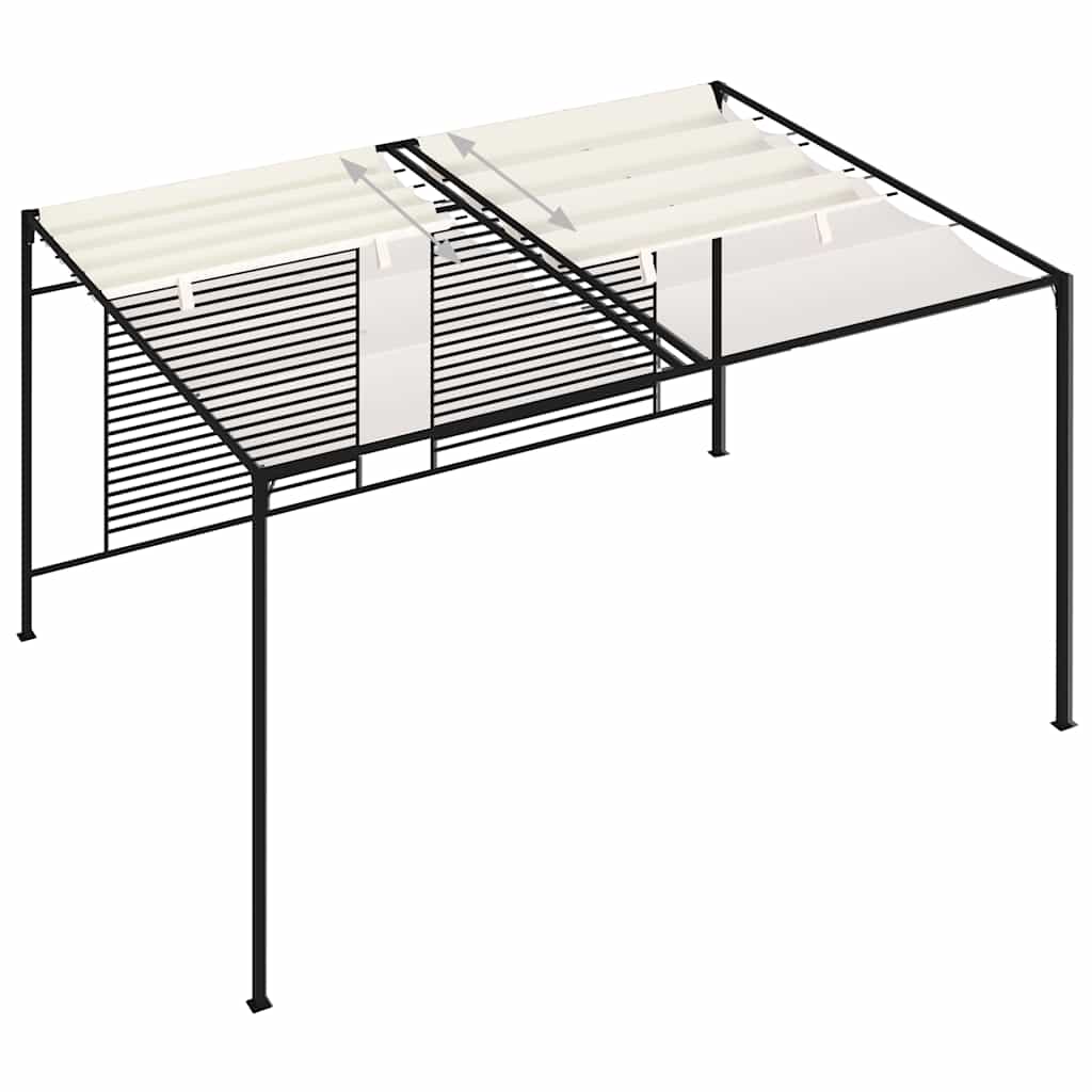 vidaXL Gazebo with Retractable Roof 3x4x2,3 m Cream 180 g/m²