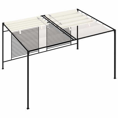 vidaXL Gazebo with Retractable Roof 3x4x2,3 m Cream 180 g/m²