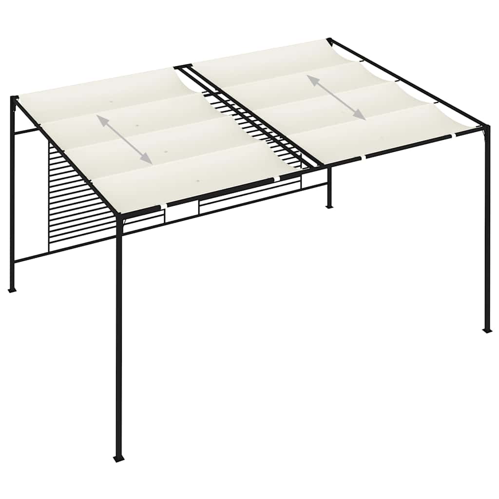vidaXL Gazebo with Retractable Roof 3x4x2,3 m Cream 180 g/m²
