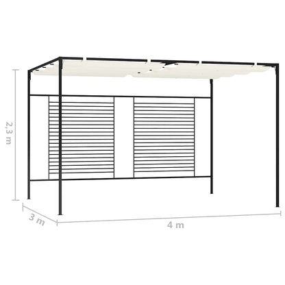 vidaXL Gazebo with Retractable Roof 3x4x2,3 m Cream 180 g/m²