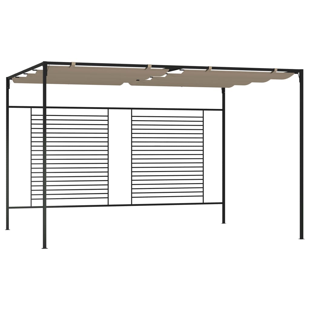 vidaXL Gazebo with Retractable Roof 3x4x2,3 m Taupe 180 g/m²