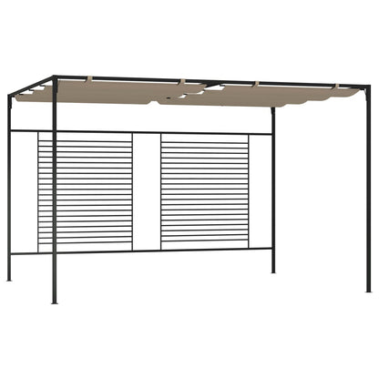 vidaXL Gazebo with Retractable Roof 3x4x2,3 m Taupe 180 g/m²