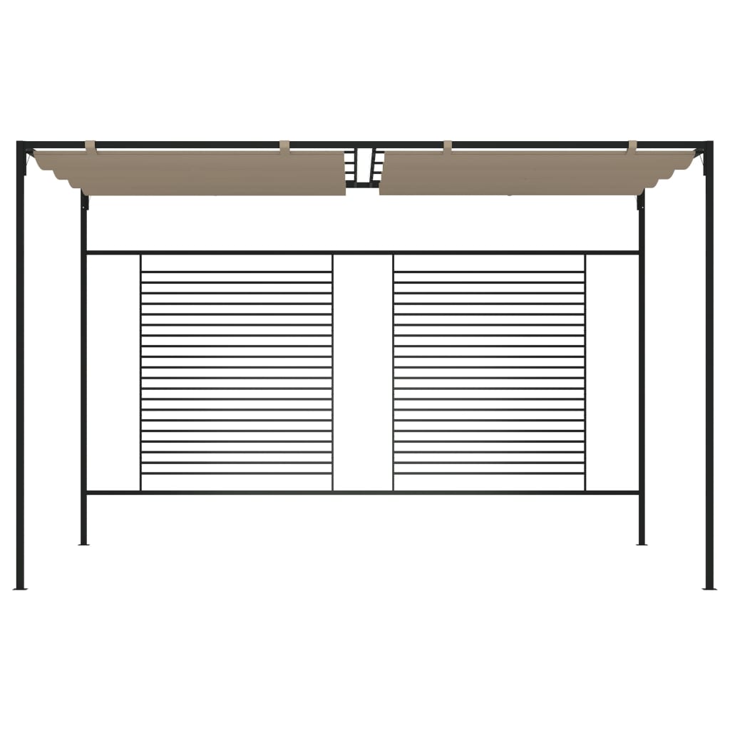 vidaXL Gazebo with Retractable Roof 3x4x2,3 m Taupe 180 g/m²
