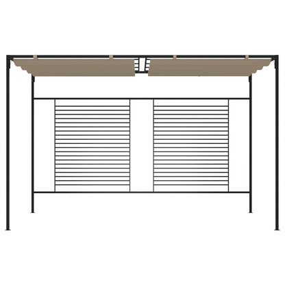 vidaXL Gazebo with Retractable Roof 3x4x2,3 m Taupe 180 g/m²