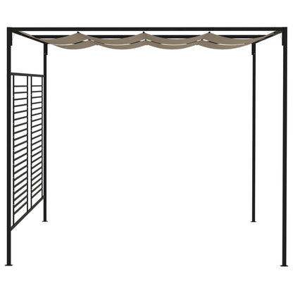 vidaXL Gazebo with Retractable Roof 3x4x2,3 m Taupe 180 g/m²