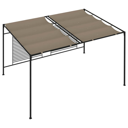 vidaXL Gazebo with Retractable Roof 3x4x2,3 m Taupe 180 g/m²