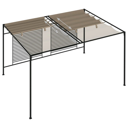 vidaXL Gazebo with Retractable Roof 3x4x2,3 m Taupe 180 g/m²