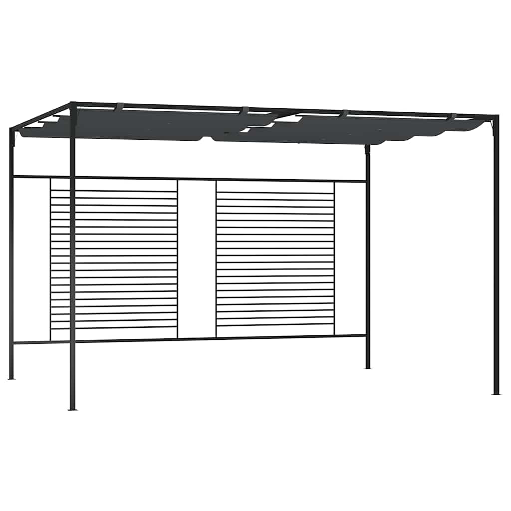 vidaXL Gazebo with Retractable Roof 4x3x2,3 m Anthracite 180 g/m²