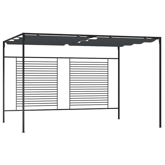 vidaXL Gazebo with Retractable Roof 4x3x2,3 m Anthracite 180 g/m²