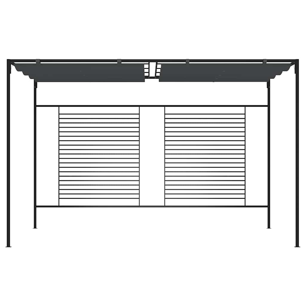 vidaXL Gazebo with Retractable Roof 4x3x2,3 m Anthracite 180 g/m²