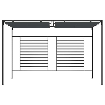 vidaXL Gazebo with Retractable Roof 4x3x2,3 m Anthracite 180 g/m²