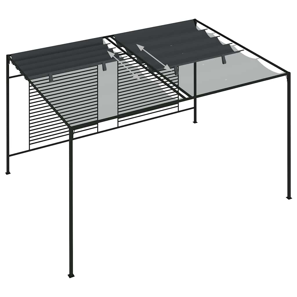 vidaXL Gazebo with Retractable Roof 4x3x2,3 m Anthracite 180 g/m²