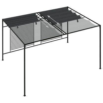 vidaXL Gazebo with Retractable Roof 4x3x2,3 m Anthracite 180 g/m²