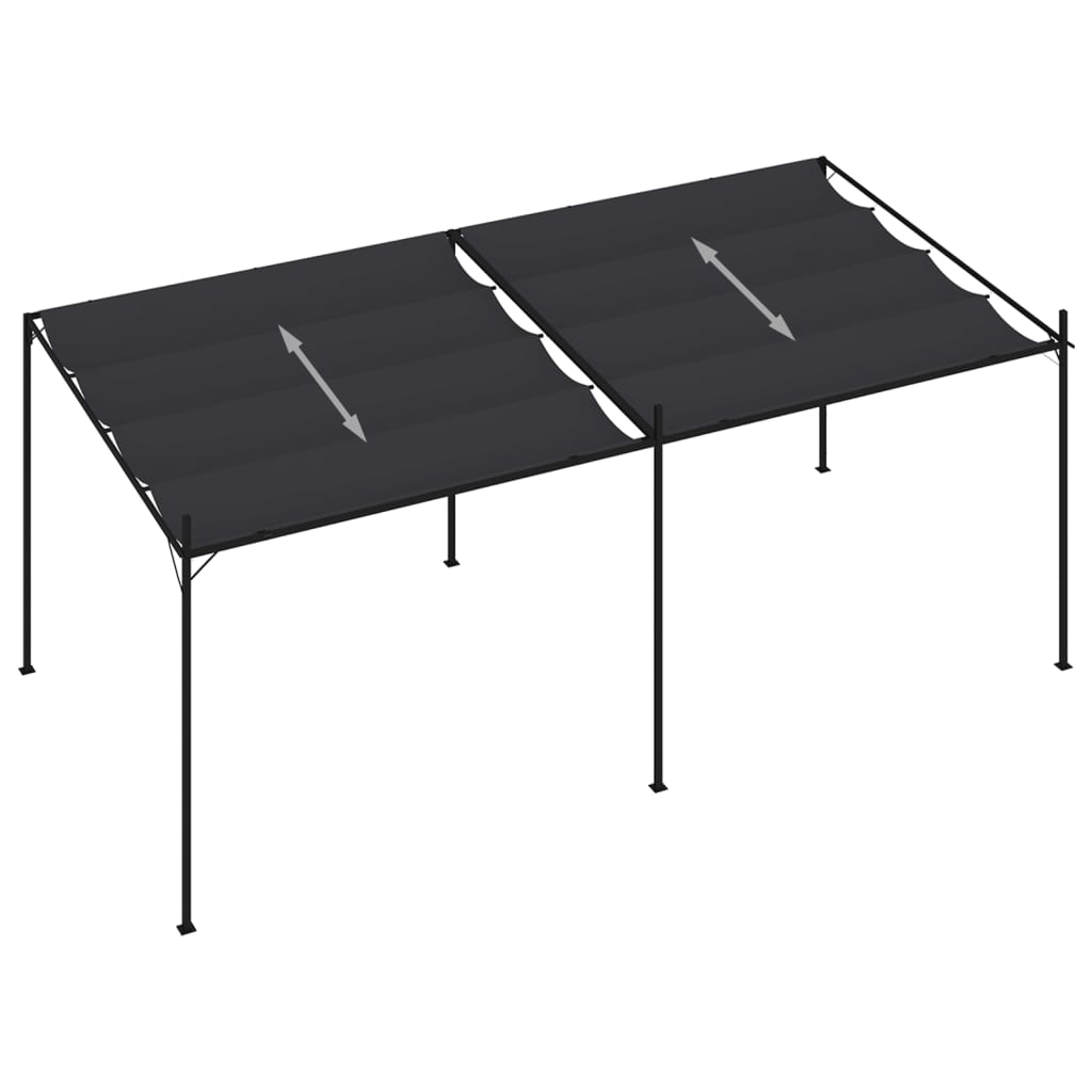 vidaXL Gazebo with Retractable Roof 600x300x233 cm Anthracite