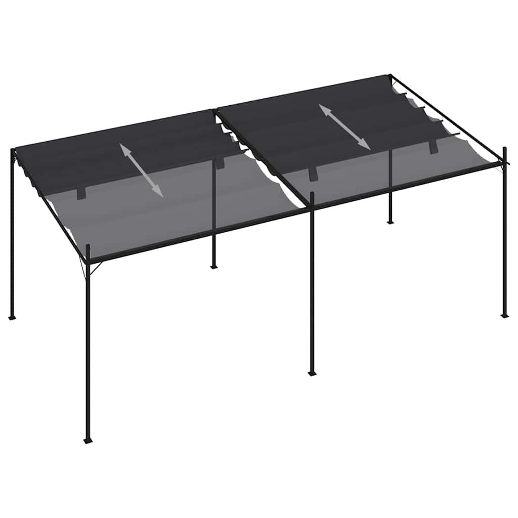 vidaXL Gazebo with Retractable Roof 600x300x233 cm Anthracite
