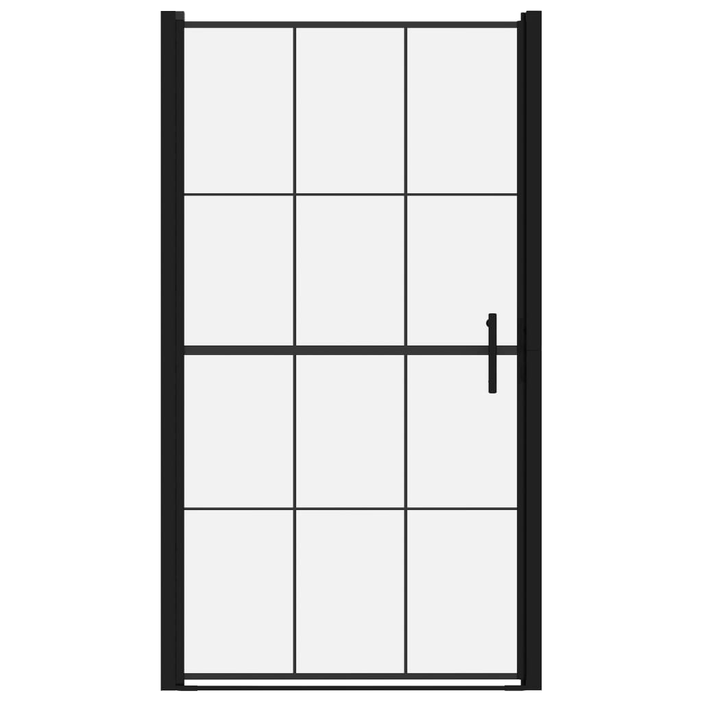 vidaXL Shower Door Tempered Glass 100x178 cm Black