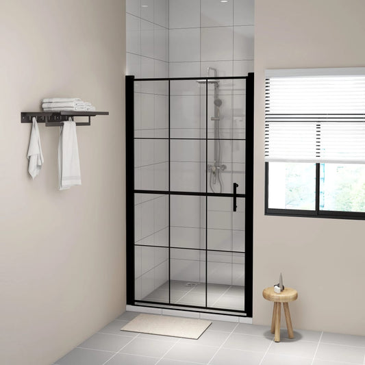 148889 vidaXL Shower Door Tempered Glass 100x178 cm Black