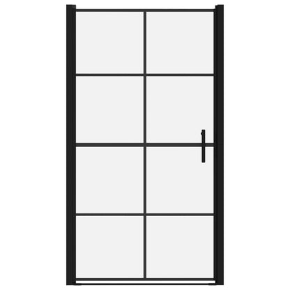 vidaXL Shower Doors Tempered Glass 100x178 cm Black