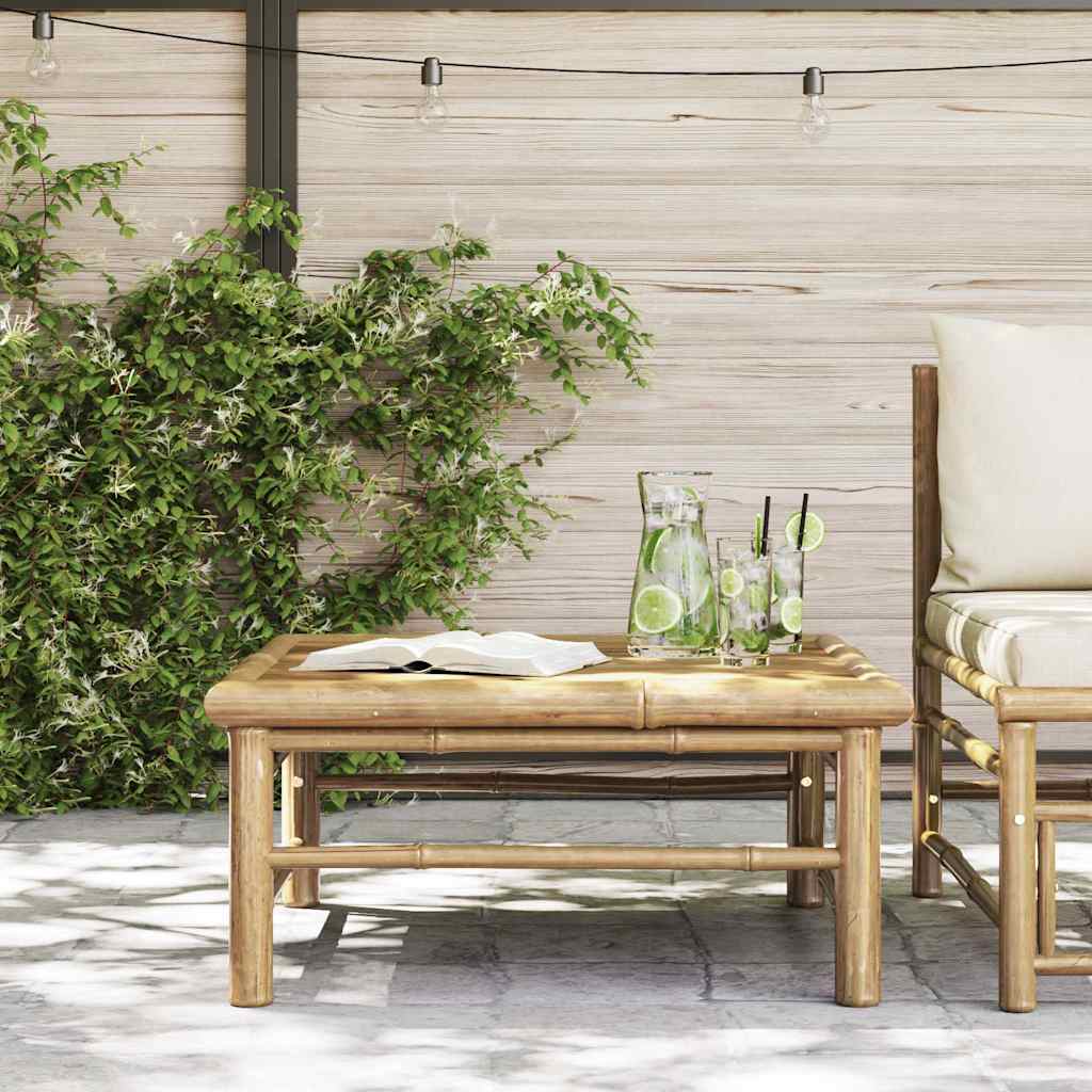 vidaXL Garden Table | Natural Bamboo | Bamboo | 65 x 65 x 30 cm | Lightweight