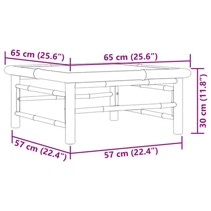 vidaXL Garden Table | Natural Bamboo | Bamboo | 65 x 65 x 30 cm | Lightweight
