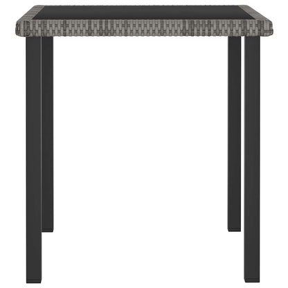 vidaXL Garden Dining Table Grey 70x70x73 cm Poly Rattan