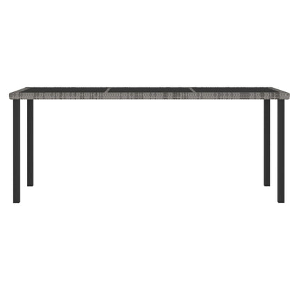 vidaXL Garden Dining Table Grey 180x70x73 cm Poly Rattan