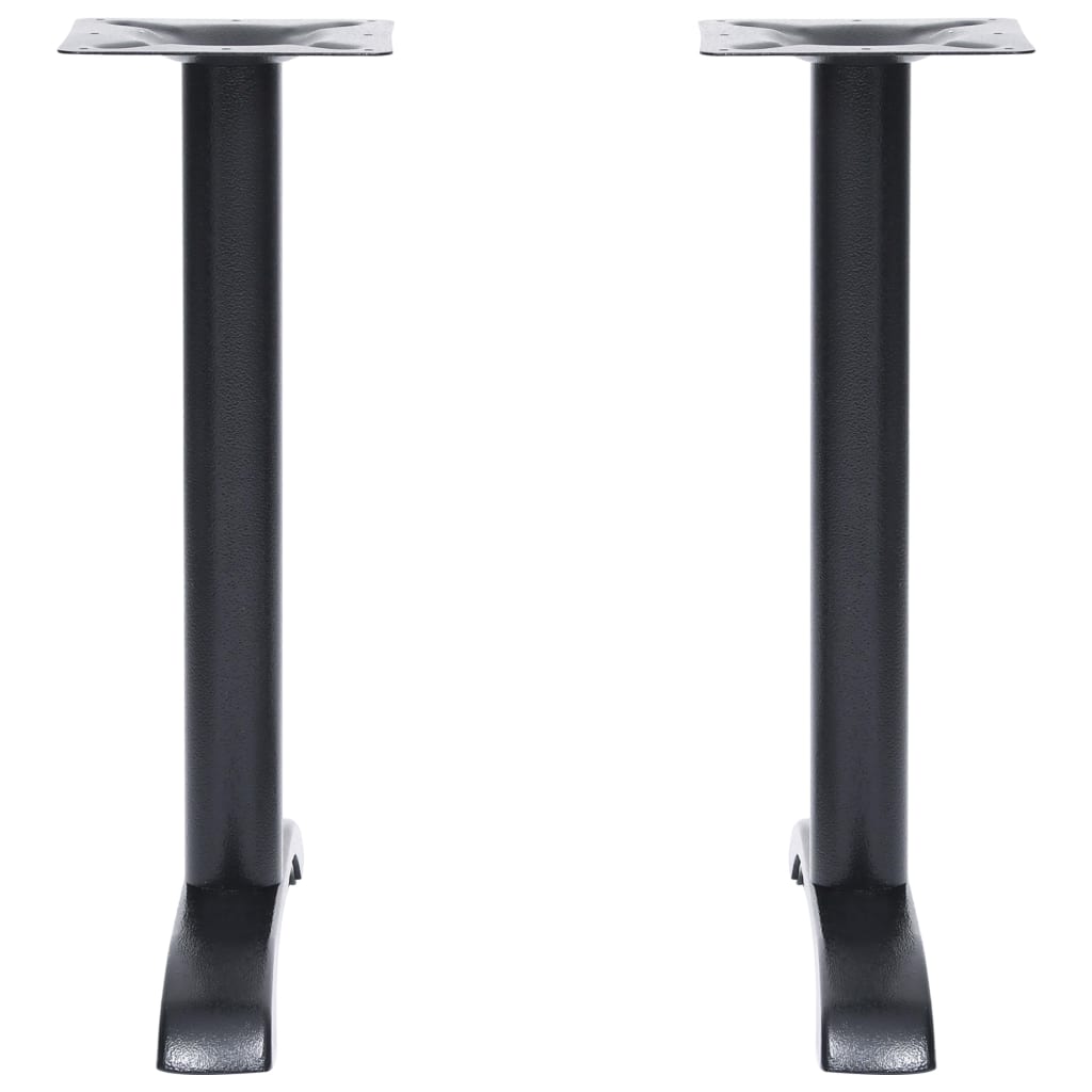 vidaXL Bistro Table Legs 2 pcs Black 61x8x72 cm Cast Iron