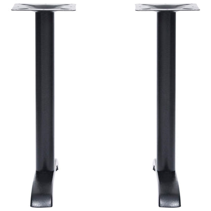 vidaXL Bistro Table Legs 2 pcs Black 61x8x72 cm Cast Iron