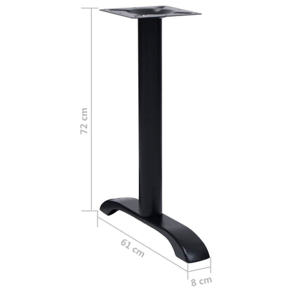 vidaXL Bistro Table Legs 2 pcs Black 61x8x72 cm Cast Iron